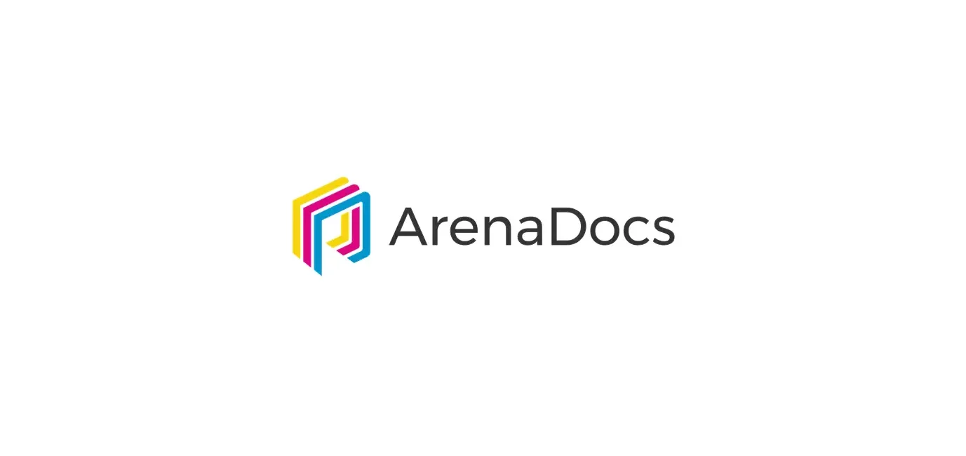ArenaDocs logo featuring a multicolored geometric icon to the left of the word ArenaDocs