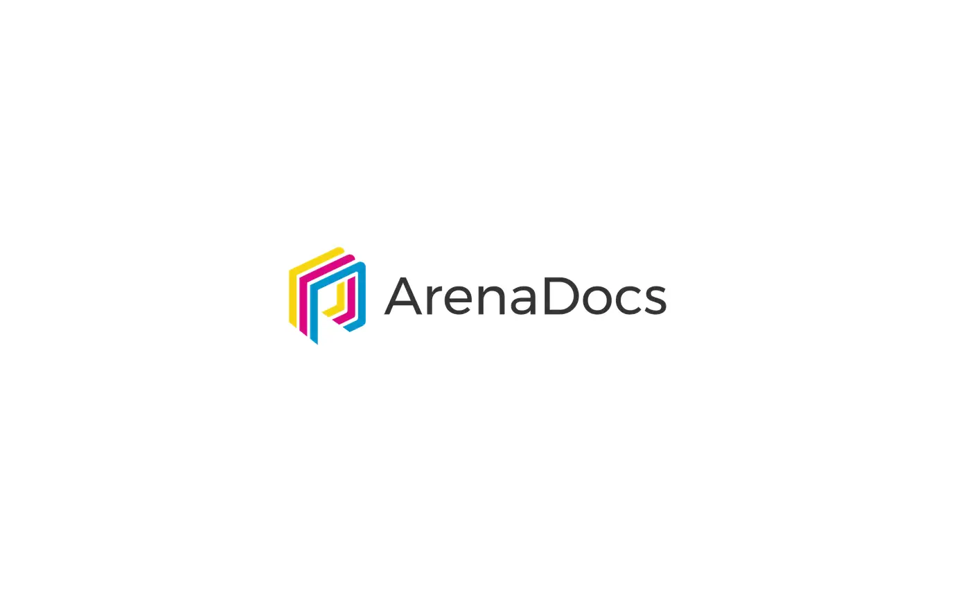 ArenaDocs logo featuring a multicolored geometric icon to the left of the word ArenaDocs