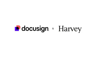 Logo showing the DocuSign brand beside Harvey, indicating a partnership (DocuSign & Harvey)