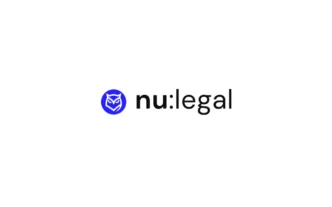 nu:legal logo: blue circle with an abstract white owl to the left of the bold black text nu:legal