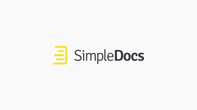 SimpleDocs logo: yellow document icon beside the words 'SimpleDocs' in dark text.