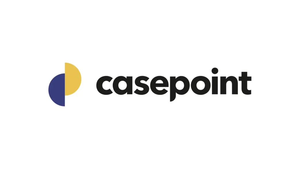 Casepoint logo: purple and yellow circular mark to the left of bold 'casepoint' text