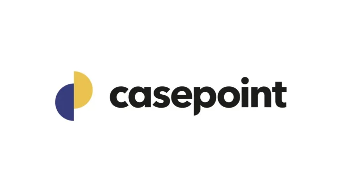 Casepoint logo: purple and yellow circular mark to the left of bold 'casepoint' text