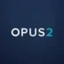 OPUS2 logo on a dark blue gradient background.