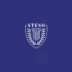 White crest logo on a blue background featuring a laurel wreath surrounding a column with 'STENO' at the top.