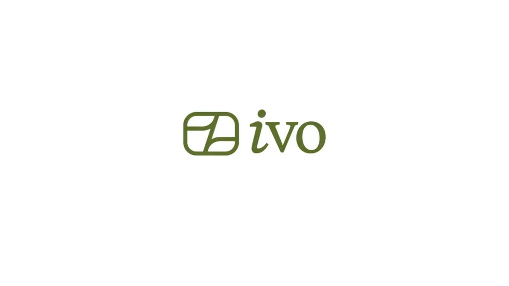 Green logo featuring a rounded-square emblem to the left and the word 'ivo' in a serif font.