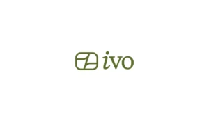 Green logo featuring a rounded-square emblem to the left and the word 'ivo' in a serif font.